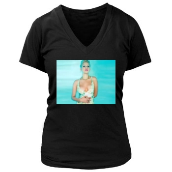 Scarlett Johansson Women's Deep V-Neck TShirt