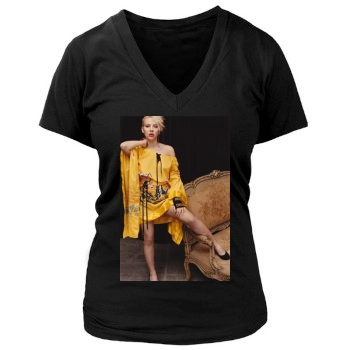 Scarlett Johansson Women's Deep V-Neck TShirt