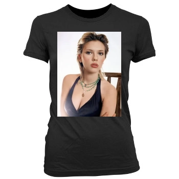 Scarlett Johansson Women's Junior Cut Crewneck T-Shirt