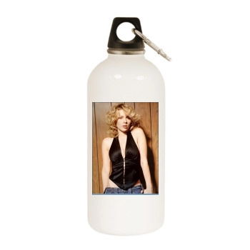 Scarlett Johansson White Water Bottle With Carabiner