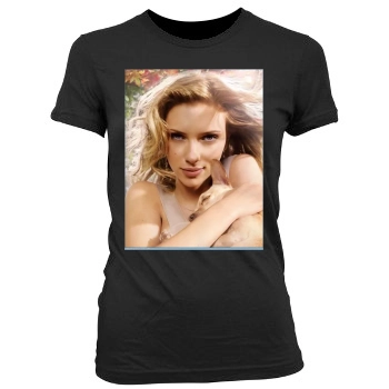 Scarlett Johansson Women's Junior Cut Crewneck T-Shirt