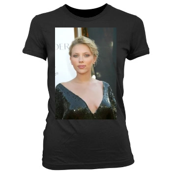 Scarlett Johansson Women's Junior Cut Crewneck T-Shirt