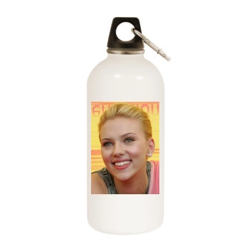 Scarlett Johansson White Water Bottle With Carabiner