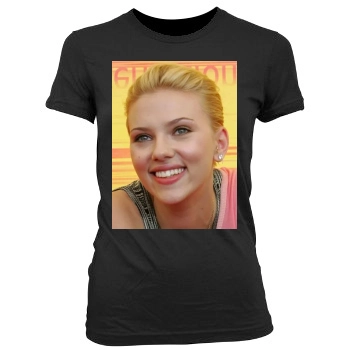 Scarlett Johansson Women's Junior Cut Crewneck T-Shirt