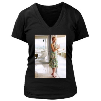 Scarlett Johansson Women's Deep V-Neck TShirt