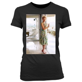 Scarlett Johansson Women's Junior Cut Crewneck T-Shirt