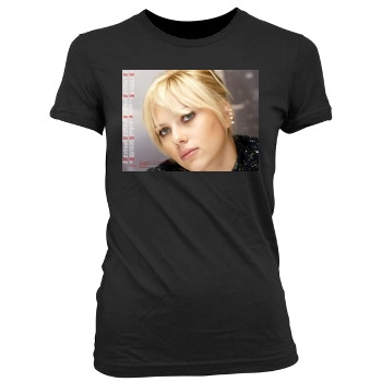 Scarlett Johansson Women's Junior Cut Crewneck T-Shirt