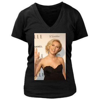 Scarlett Johansson Women's Deep V-Neck TShirt