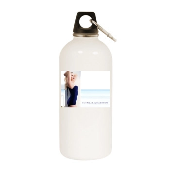 Scarlett Johansson White Water Bottle With Carabiner