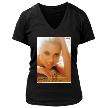 Scarlett Johansson Women's Deep V-Neck TShirt