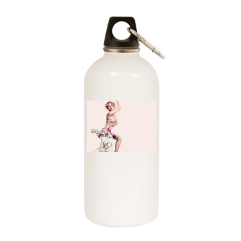 Scarlett Johansson White Water Bottle With Carabiner