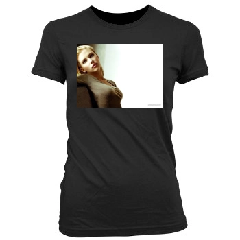 Scarlett Johansson Women's Junior Cut Crewneck T-Shirt