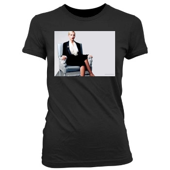 Scarlett Johansson Women's Junior Cut Crewneck T-Shirt