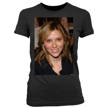 Scarlett Johansson Women's Junior Cut Crewneck T-Shirt