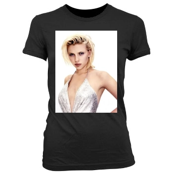 Scarlett Johansson Women's Junior Cut Crewneck T-Shirt