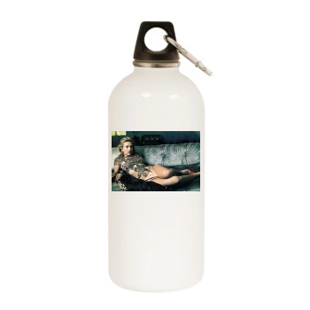 Scarlett Johansson White Water Bottle With Carabiner