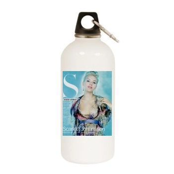 Scarlett Johansson White Water Bottle With Carabiner