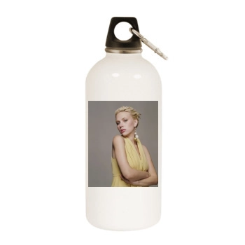 Scarlett Johansson White Water Bottle With Carabiner