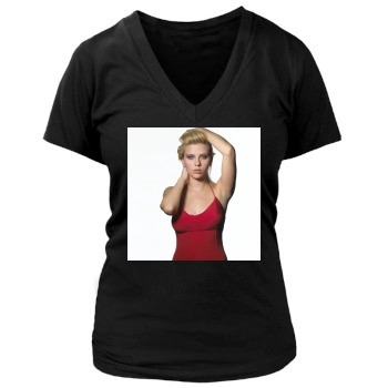 Scarlett Johansson Women's Deep V-Neck TShirt