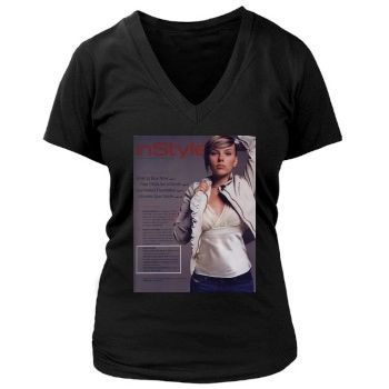 Scarlett Johansson Women's Deep V-Neck TShirt