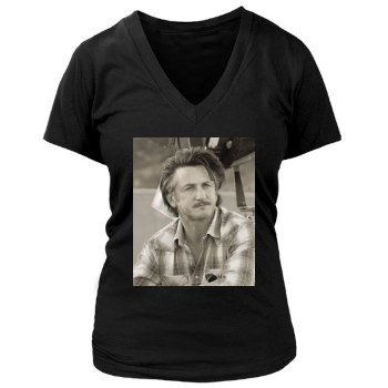 Sean Penn Women's Deep V-Neck TShirt