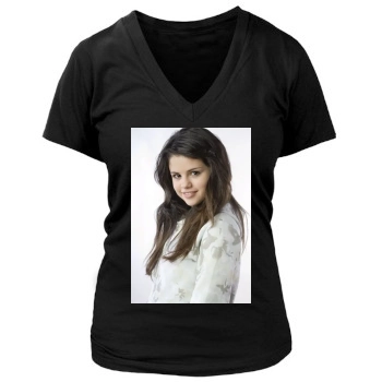 Selena Gomez Women's Deep V-Neck TShirt