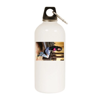 Selena Gomez White Water Bottle With Carabiner