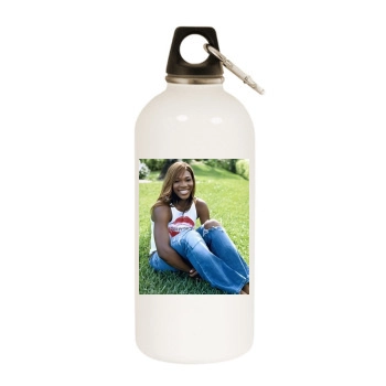 Serena Williams White Water Bottle With Carabiner