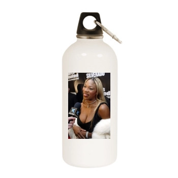 Serena Williams White Water Bottle With Carabiner