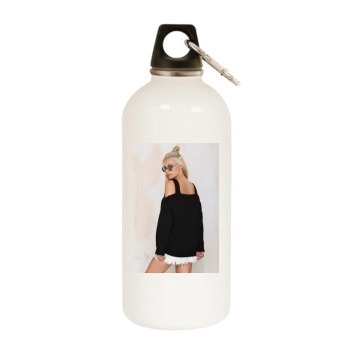 Farah Holt White Water Bottle With Carabiner