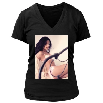 Freida Pinto Women's Deep V-Neck TShirt