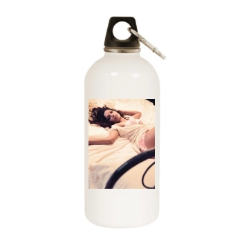 Freida Pinto White Water Bottle With Carabiner