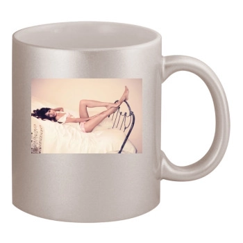 Freida Pinto 11oz Metallic Silver Mug