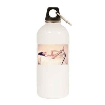 Freida Pinto White Water Bottle With Carabiner