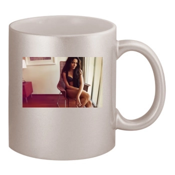 Freida Pinto 11oz Metallic Silver Mug