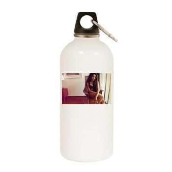 Freida Pinto White Water Bottle With Carabiner