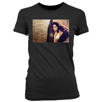 Freida Pinto Women's Junior Cut Crewneck T-Shirt