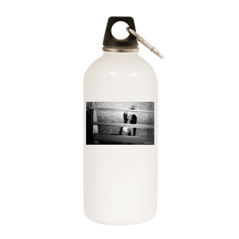 Freida Pinto White Water Bottle With Carabiner