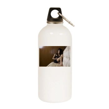 Freida Pinto White Water Bottle With Carabiner