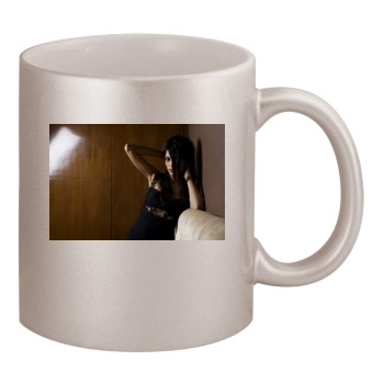 Freida Pinto 11oz Metallic Silver Mug