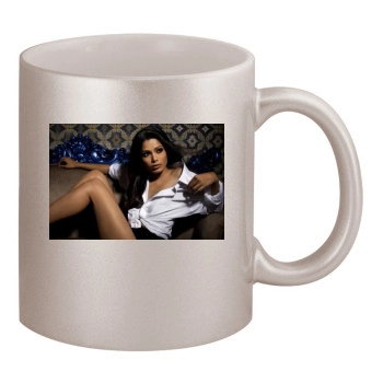 Freida Pinto 11oz Metallic Silver Mug