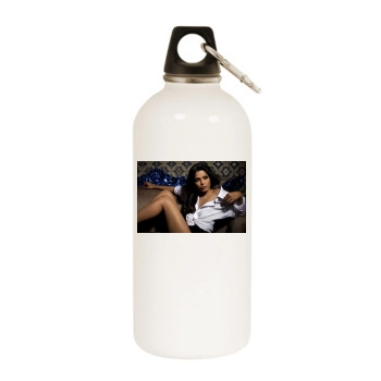 Freida Pinto White Water Bottle With Carabiner