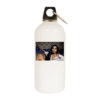 Freida Pinto White Water Bottle With Carabiner