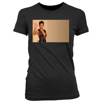 Halle Berry Women's Junior Cut Crewneck T-Shirt