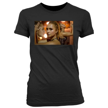 Hayden Panettiere Women's Junior Cut Crewneck T-Shirt