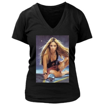 Shakira Women's Deep V-Neck TShirt