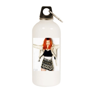 Hayley Williams White Water Bottle With Carabiner