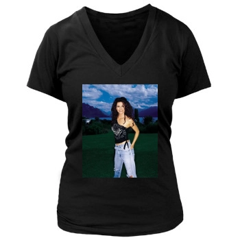 Shania Twain Women's Deep V-Neck TShirt