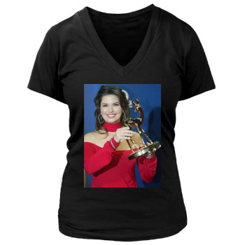 Shania Twain Women's Deep V-Neck TShirt