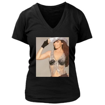 Shania Twain Women's Deep V-Neck TShirt